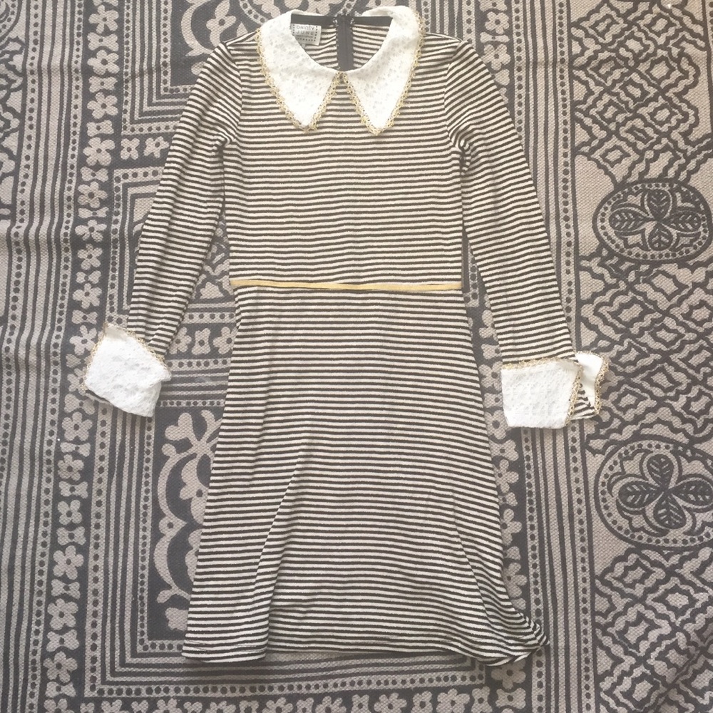Collared stripe dress by Dainty June